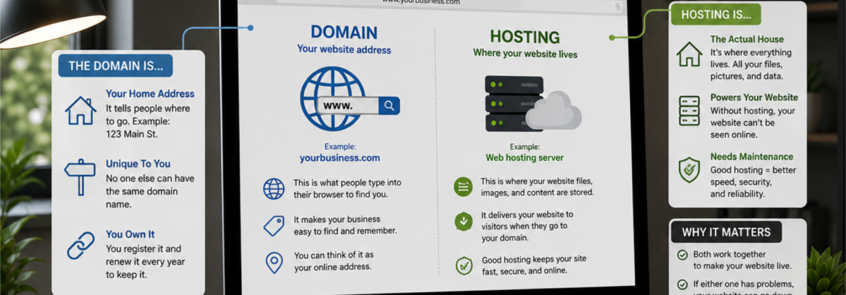 domain vs hosting explained for those who are nontechy business design innovations
