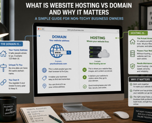 domain vs hosting explained for those who are nontechy business design innovations