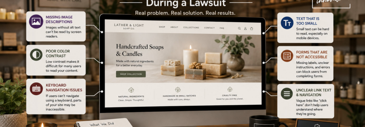 help with ADA website complaince and remediation for small busineses business design innovations