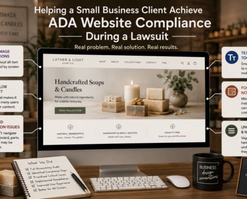 help with ADA website complaince and remediation for small busineses business design innovations
