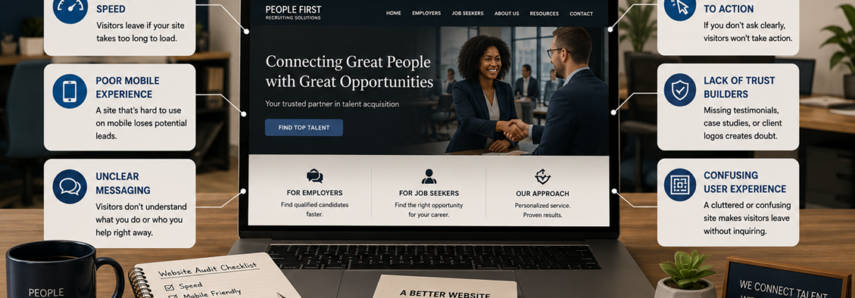 spent money on marketing but go no leads look at your website first we can help business design Innovations
